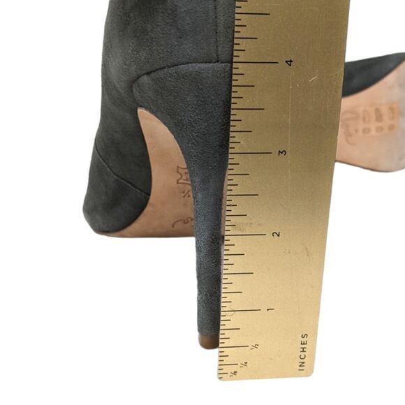 JOIE Angelynn Suede Leather Ankle Wrap Heels Charcoal Gray 36.5 - Picture 8 of 11